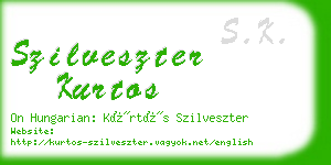 szilveszter kurtos business card